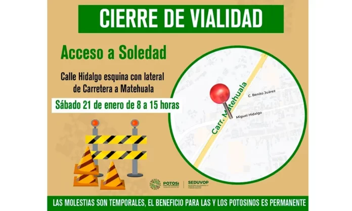 Anuncian cierre vial del acceso a Soledad por obras Periódico Region