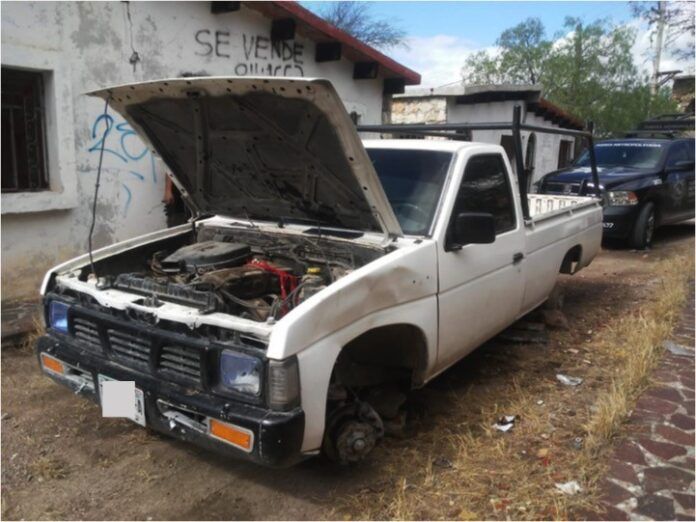 SANTA.- CAMIONETA ROBADA, ENCONTRADA EN OJO CALIENTE,