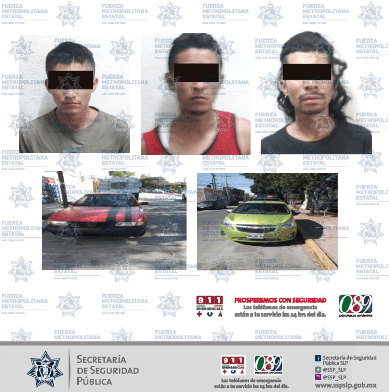 Siete unidades robadas fueron aseguradas por agentes de SSPE; hay cinco detenidos