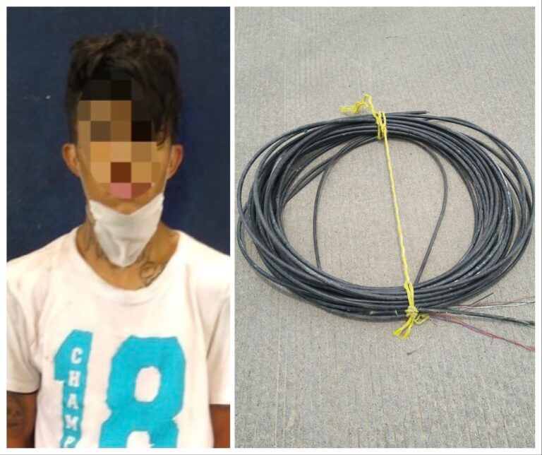 Agentes de la DGSPM detienen a sujeto por presunto robo de cable de fibra óptica