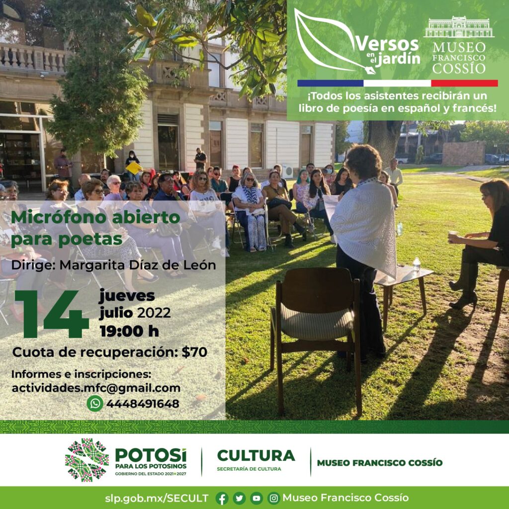 La cita es este jueves 14 de julio a las 19:00 horas, en el Museo Francisco Cossío, bajo la coordinación de Margarita Díaz de León.