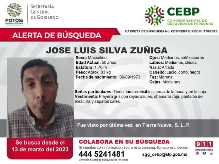 TIERRA.- LO BUSCAN, ESTA EXTRAVIADO