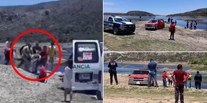 Un adolescente de 17 y una niña de 10 cayeron a una fosa de la presa Álvaro Obregón en Mexquitic de Carmona.