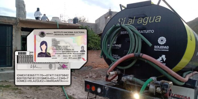 Circula volante en Balcones del Valle donde se pide copias del INE para obtener agua a través de pipas.