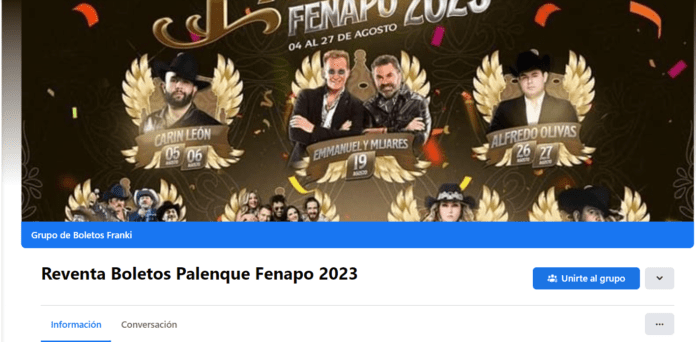 Reventa de boletos fenapo 2023