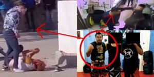 En el video se puede apreciar a Fernando Medina atacando a un hombre que se encuentra en el suelo.