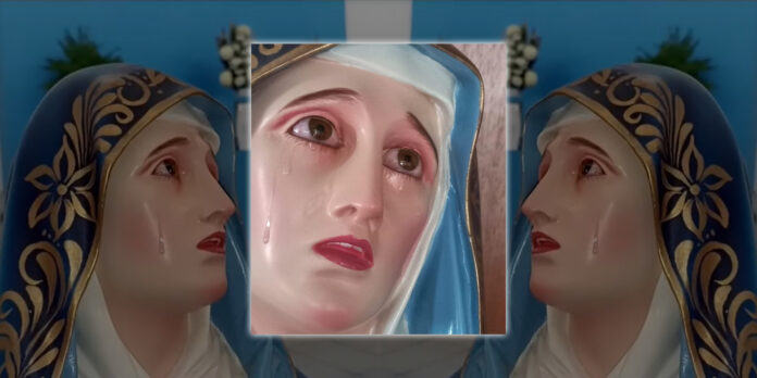 Algunos creyentes creen que el llanto de la Virgen se debe a la inseguridad del estado.