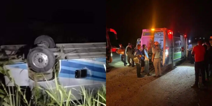 15 pasajeros lesionados fueron trasladados a hospitales en Mante para recibir atención médica.
