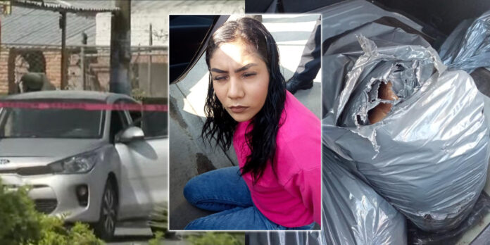La mujer trasladaba en su cajuela dos bolsas en color negro que contenían restos humanos.