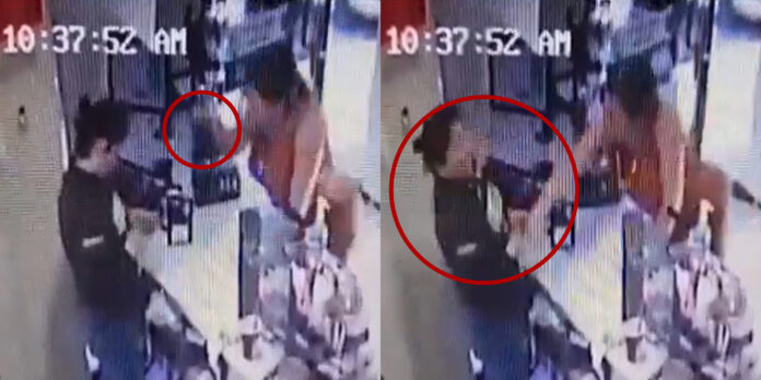 La agresora reclamó a la cajera por haber 