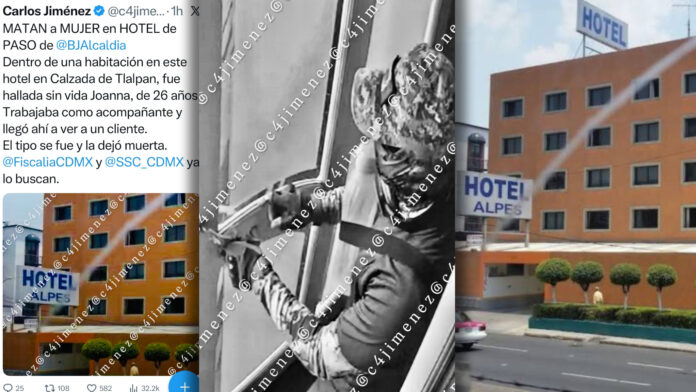 Asesinan a mujer dentro de un hotel en Tlalpan